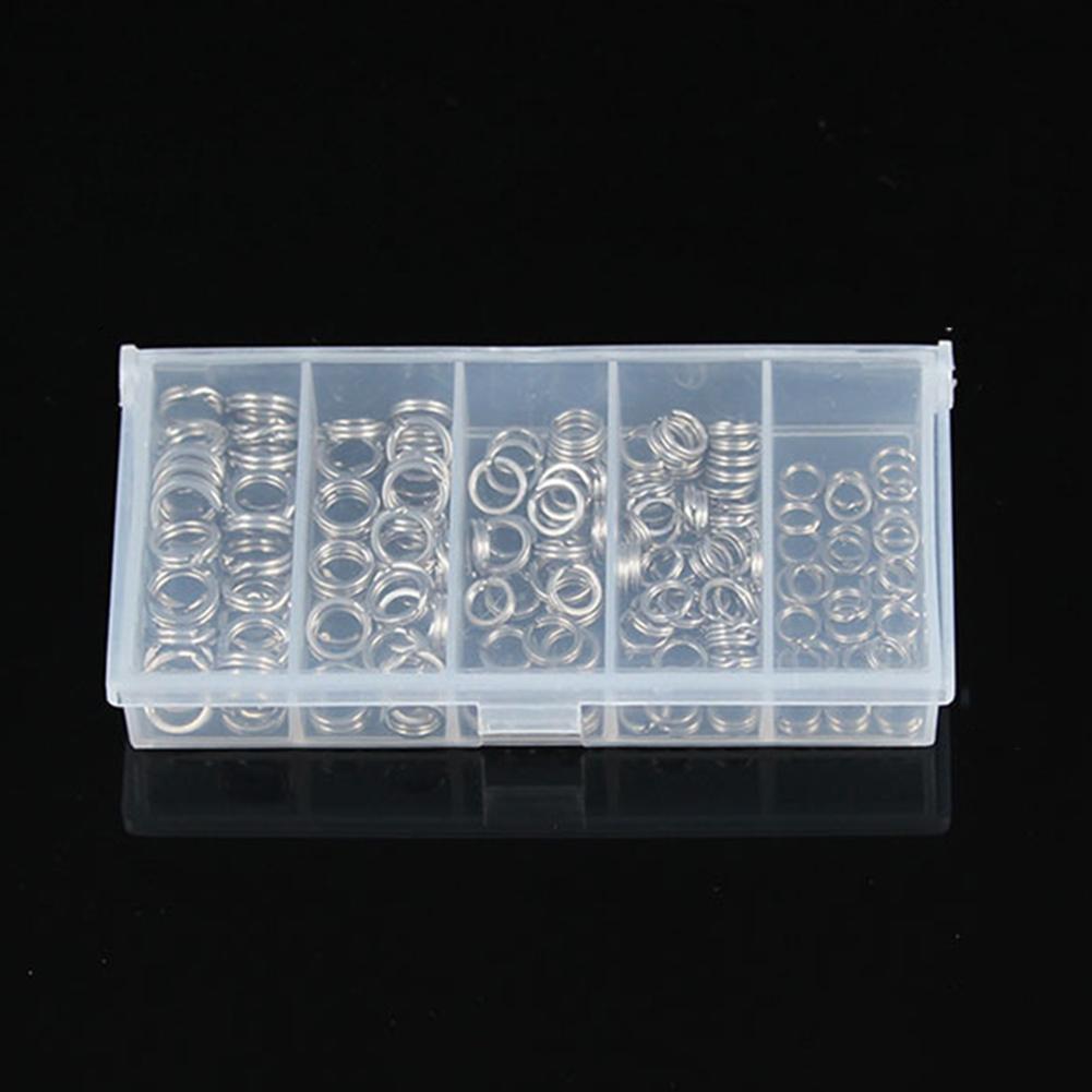 200 st rostfritt stål fiske delade ringar bete lockar solid loop tackle verktygssats