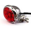 1PC Vintage Universal Chrome Motorcycle Rear Light LED Lamp Steel Red Lens Round Motorbike ATV Tail Brake Indicator