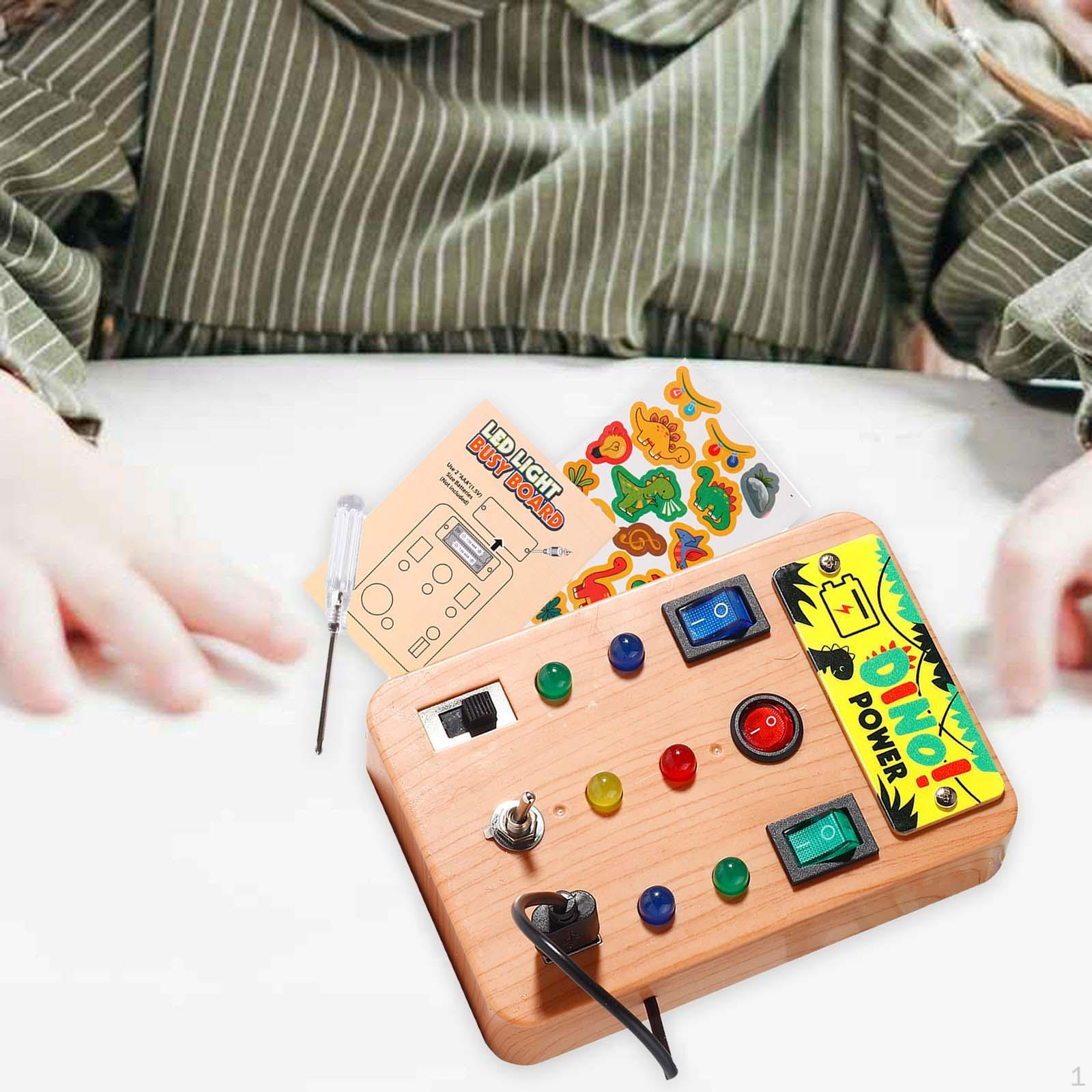 

Busy Board Montessori Toy Lights Switch Sensory Learning Educational for Boys S