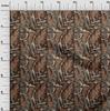 oneOone Cotton Flex Brown Fabric Leaves Quilting Supplies Print Sewing Fabric By The Yard 40 Inch