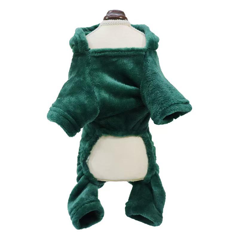 Cozy Dinosaur Flannel Outfit for Small to Medium Pets - Ideal for Autumn and Winter