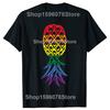 Pineapple Upside Down Rainbow LGBT Swinger Tshirts Men Womens Fashion Casual Tshirt 100 Cotton Loose Oversized T Shirt Summer
