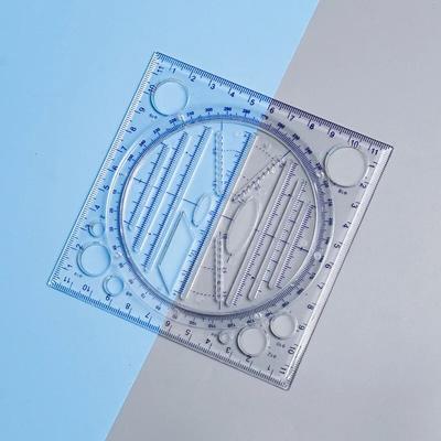 1 Piece Stationery Round Multifunctional Active Drawing Rotating Protractor Ruler Circle