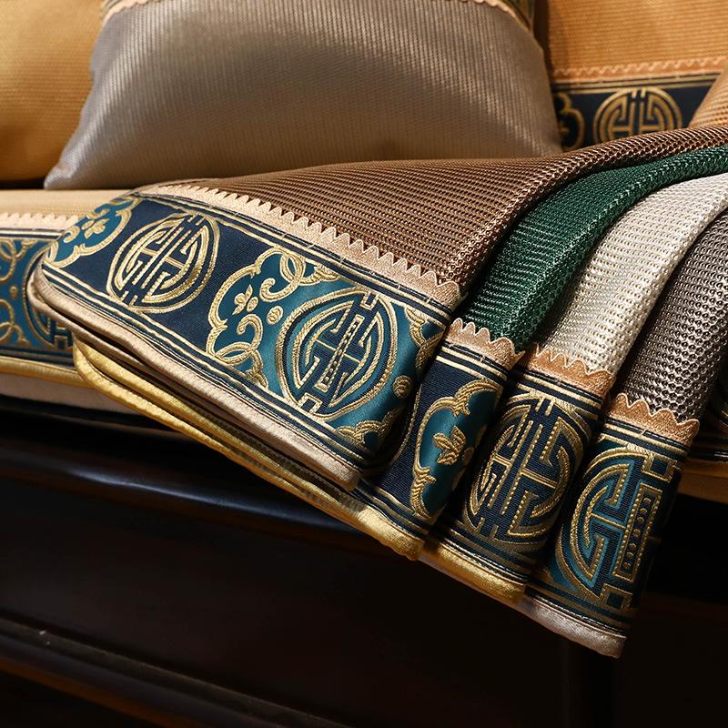 Factory Direct Sales Summer New Chinese Wooden Summer Ice Silk Non-Slip High-Grade Solid Wood Sofa Seat Cushion  And Retail