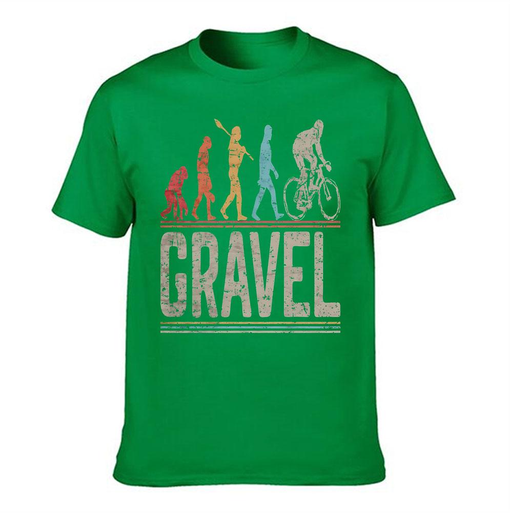 Unisexs Cotton Vintage Gravel Bike Evolution Graphic TShirt Funny Cyclist Evolution Tee for Gravel Riding Enthusiasts