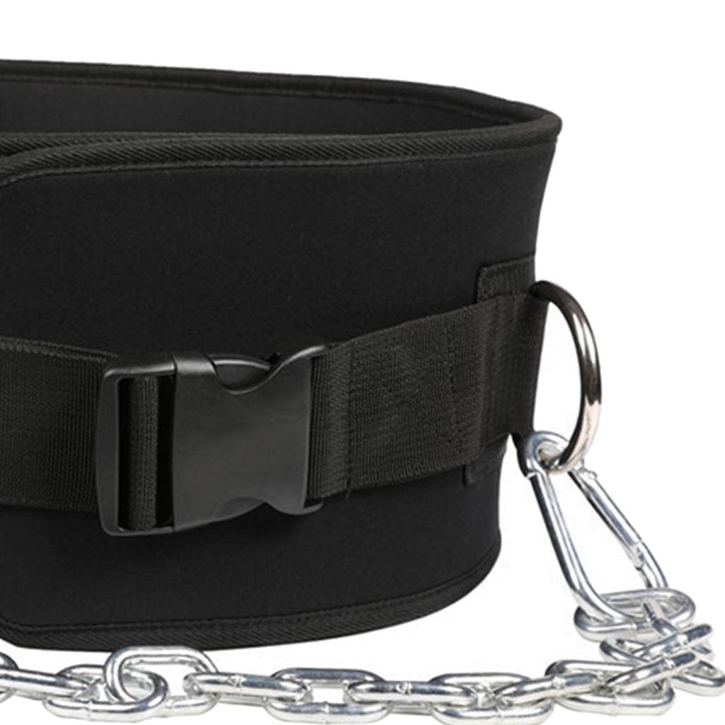 Dipping Belt for Weightlifting with Lifting Chain Body Building Waist Support Power Lifting Portable Men Women Gym Weight Belt