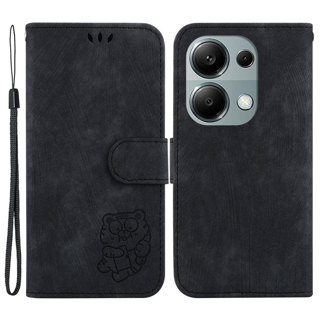 For Xiaomi Redmi Note 13 Pro 4G/Poco M6 Pro 4G Leather Case Cute Tiger Imprinted Phone Cover