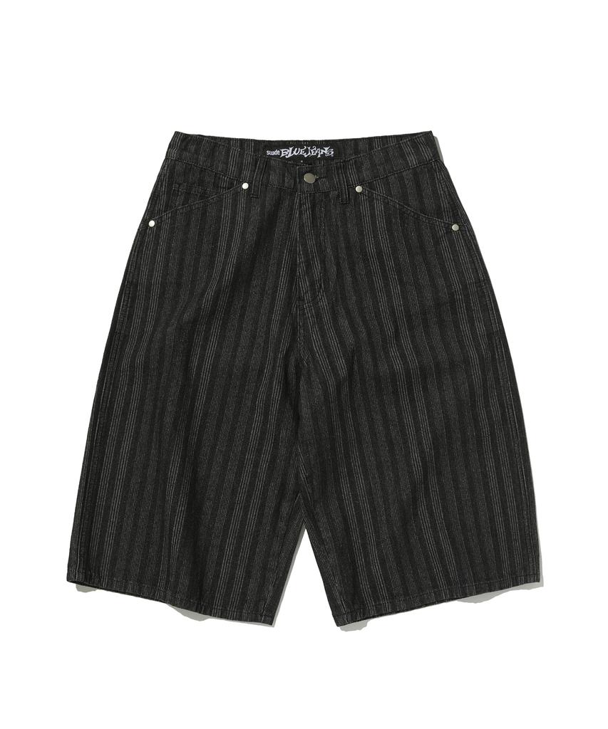 Seuweideu Stripe Denim Shorts [Black]