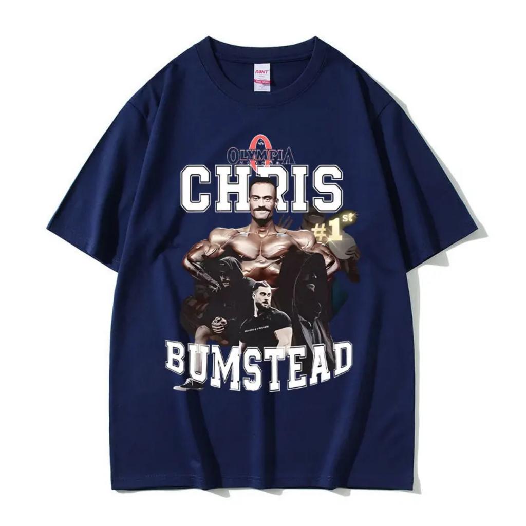 Funny Olympia Chris Bumstead Pump Cover Meme Graphic T-shirt Men Fitness Gym Oversized T Shirts Men's Women Casual Cotton Tshirt