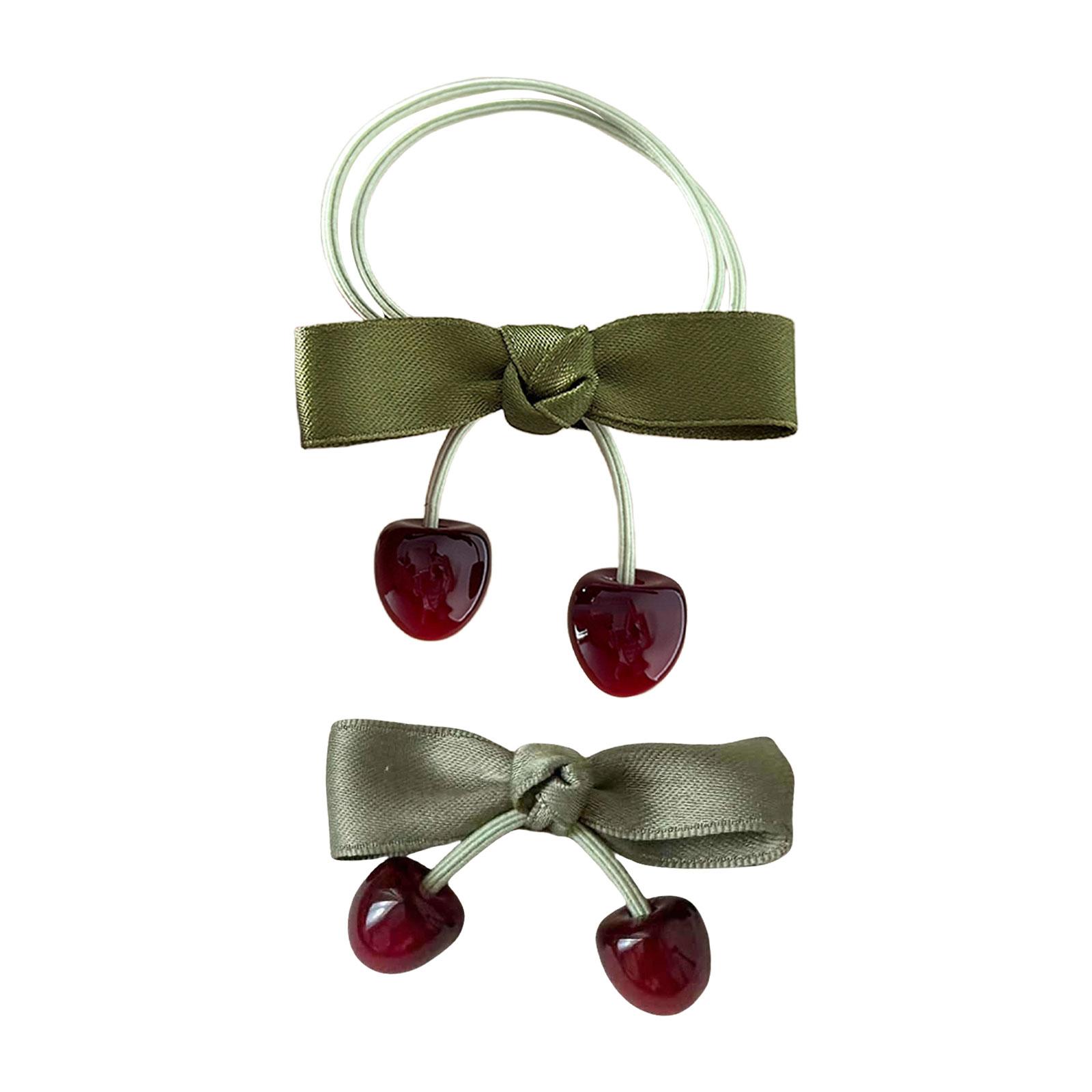 

Набор эластичных резинок для волос и заколки-банта «Вишня» для маленьких девочек, милые заколки и резинки для волос, детские аксессуары