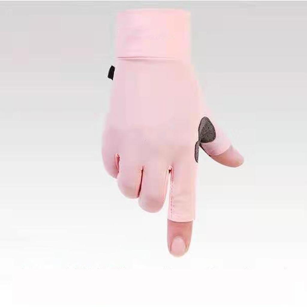 Summer Ice Silk Cycling Gloves 2 Fingerless Sport Gloves for Men Women Cycling Workout Gym Training