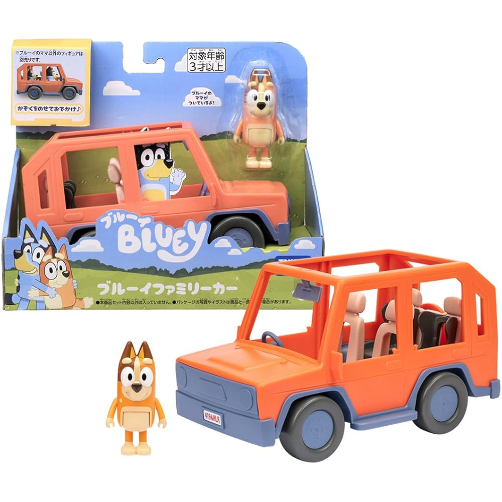 Takara Tomy Bluey Family Car Toy Set with Figures and Accessories for Kids