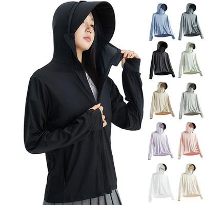 Rashguard für Herren und UV-Schutz Kühl für den Sommer Langer Sonnenschutz Körperbedeckung [HOTIAN] Damen, Kapuzenpullover, Touch, Rashguard, Ärmel, Kapuze,