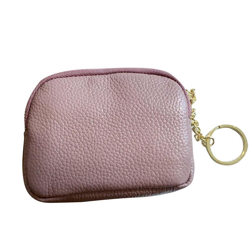 Leather Coin Pouch Versatile Zipper Wallet Mini Coin Purse Leather Key Ring Pouch For Daily Party Shopping