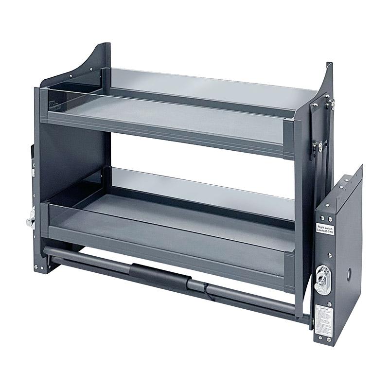 Adjustable Glass Pull Down Kitchen Basket Space Saving Organizer for Cabinets Modern Kitchen Glass Pull Down Shelving