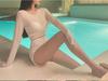 Women's High-End Sexy Three-Piece Swimsuit: Pure Desire Style with Perspective Steel Support, Gathered Fit, and Split Design.