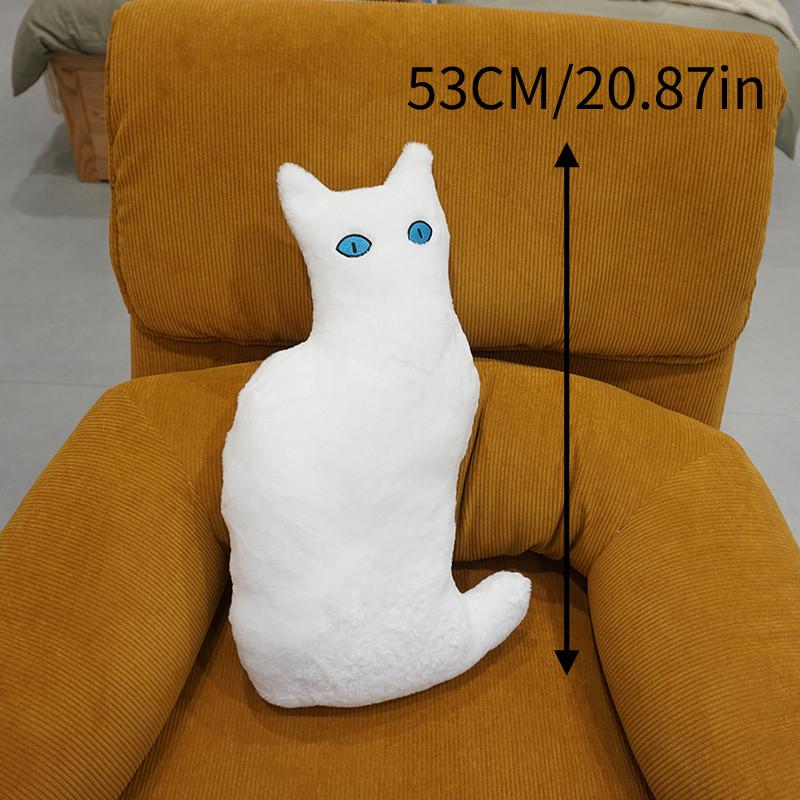 

Adorable Tri-color Cat Plush Pillow For Cozy Bedtime Snuggles And Couch Comfort White