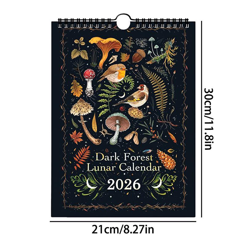 Dark Forest Lunar Calendar 2026 Contains 12 Original Illustrations Drawn Throughout The Year 12 Monthly Colorful Wall Calendar