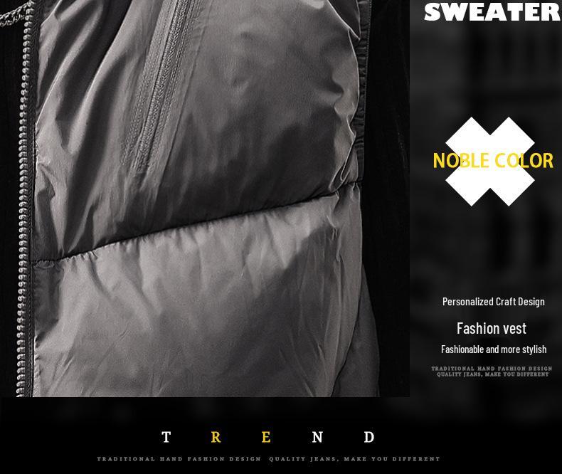 Men's Trendy Stand Collar Down Vest - Autumn/Winter Warm Workwear Jacket