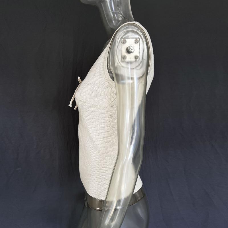 Summer Sleeveless Knit Crop Top Women Deep V Neck Sexy Backless Bow Vest Ladies Street Casual Tops Vacation Knitwear Tank Top 2024 New Fashion