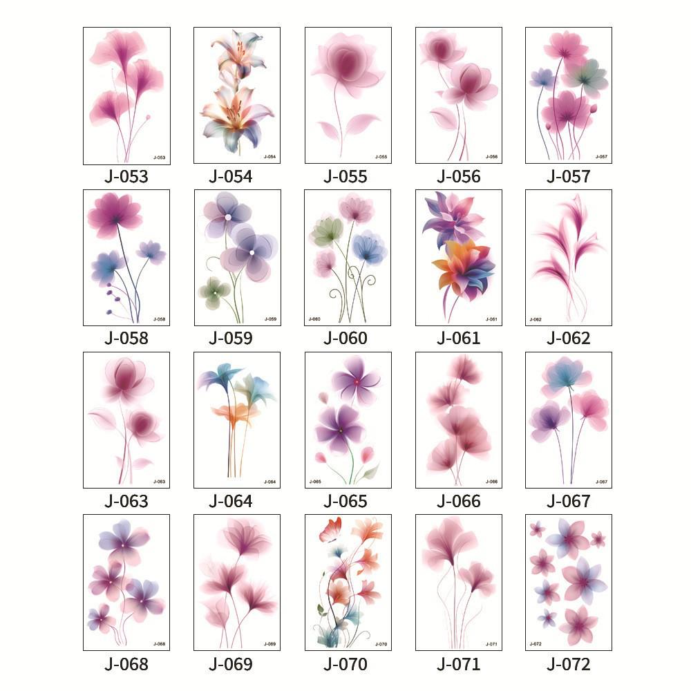 Aquarell Blumen Temporäre Tattoos: Wasserfest, Schweißfest, Langanhaltend für Fotografie, Handgelenke, Knöchel