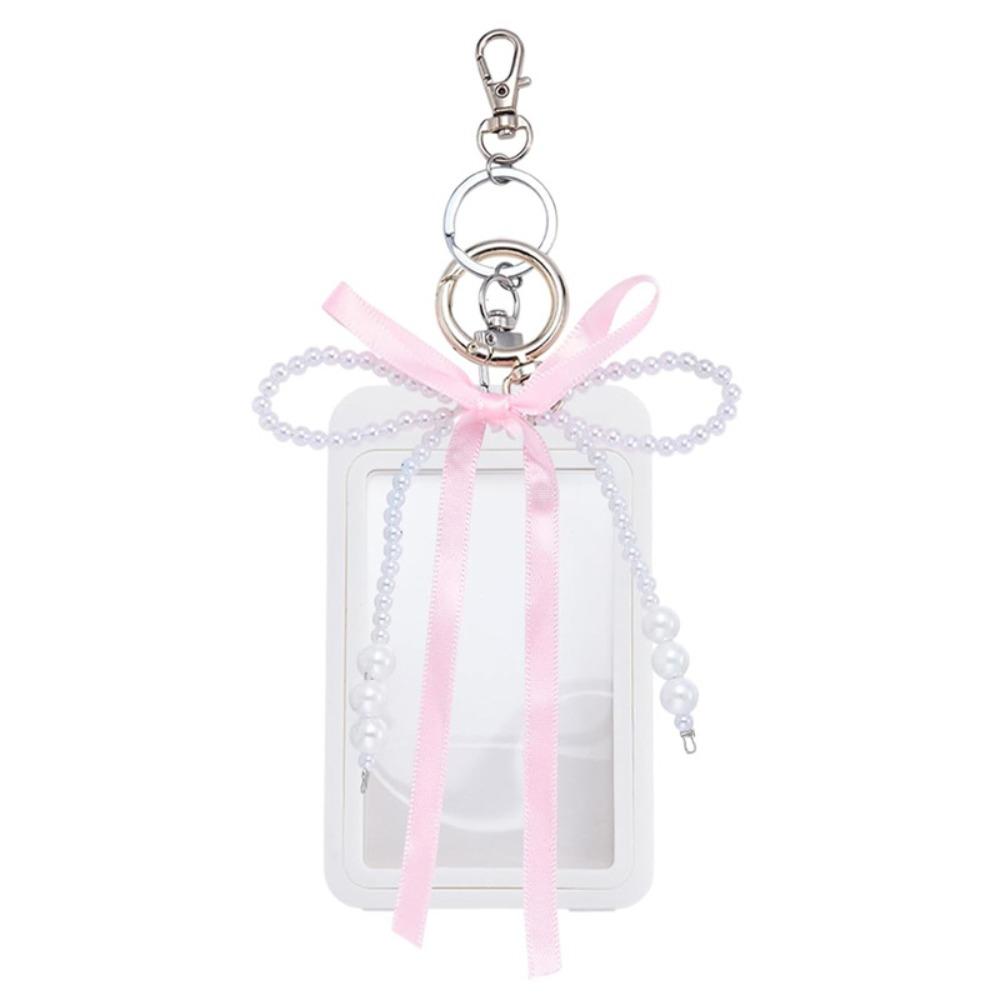 

Pearl Bow Photocard Holder Transparent ID Card Case Stylish Photocard Case ID Card 1