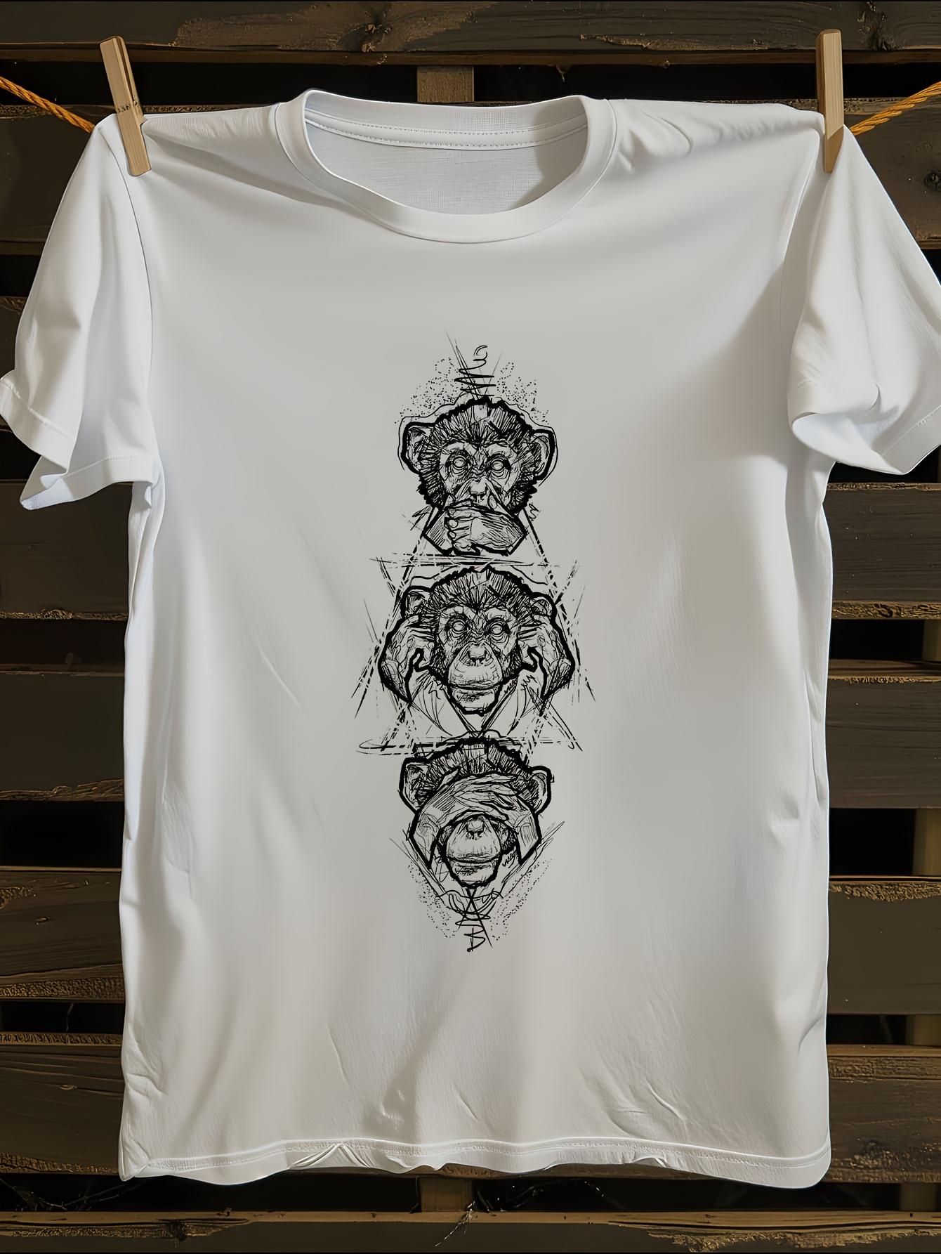 s -Inspired Three Wise Monkeys Tshirt L