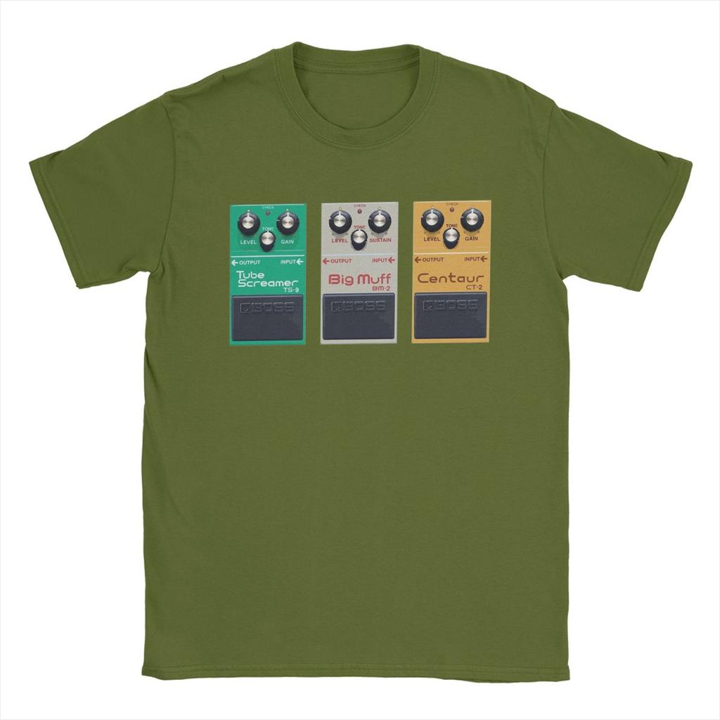 Fictional Pedal Trio Big Muff Guitar Pedal Effect Shoegaze Men's T Shirts Vintage Tees Round Collar T-Shirts Cotton Gift Idea