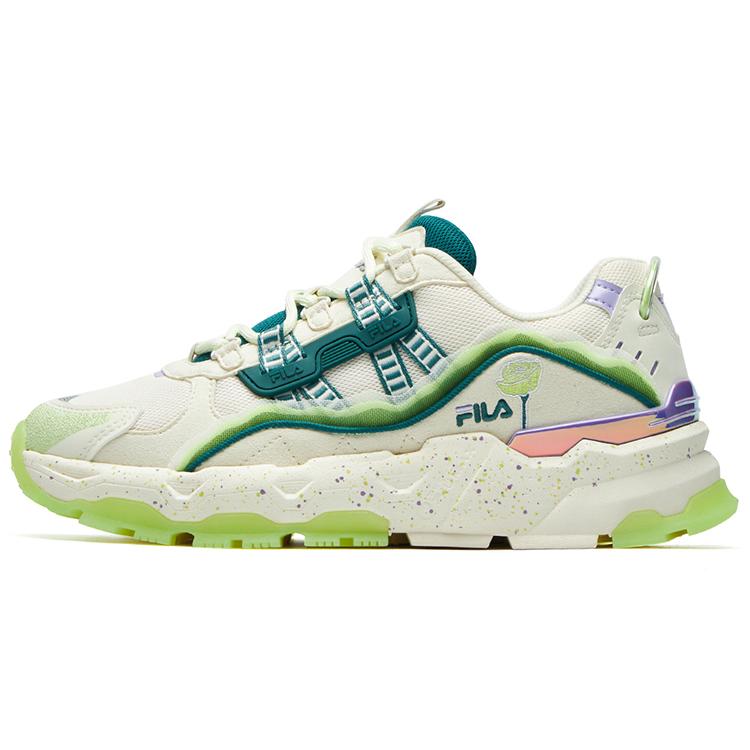 FILA Disruptor Low Sneakers  White Green  Women s F12W131114FWS 38