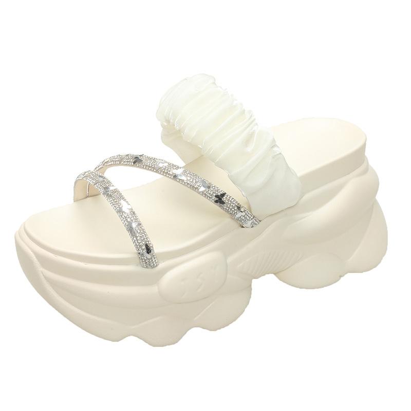 

Mesh wedge slippers women s summer new Korean version of fashion open-toe one-word drag wearing beach cool slippers popular 39