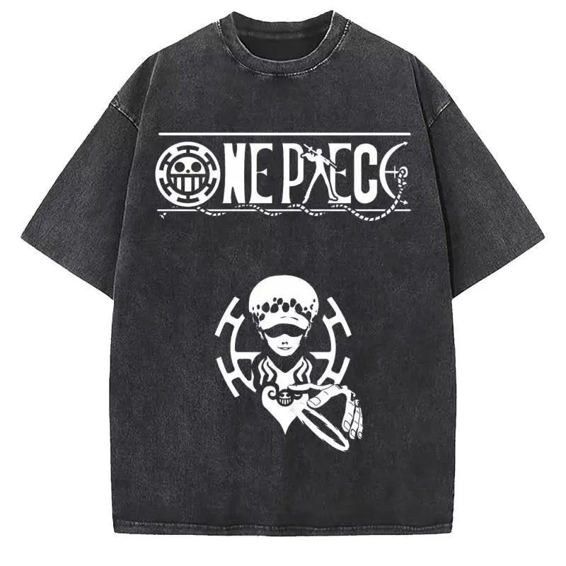 2026 One Piece Luffy 2026 New Hot Summer Graphic T Shirt Men Vintage Wash Streetwear Women Tee Summer Casual Tops Harajuku Y2k