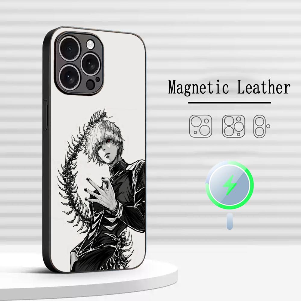 Pop Hot Tokyo Ghoul Anime Pattern Phone Case For iPhone 17 16 15 14 13 12 Plus Pro Max High-end Luxury Magsafe Sheepskin
