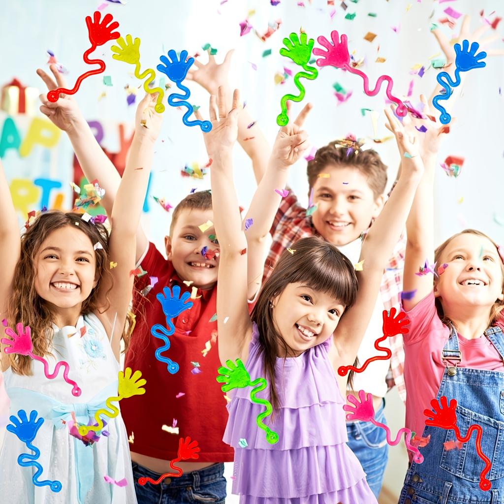 1PC Mini Stretchy Sticky Hand Toy,Funny Prank Toy for Kids,Colorful Rubber Finger,Party Favor Sensory Bag Filler Classroom Prize