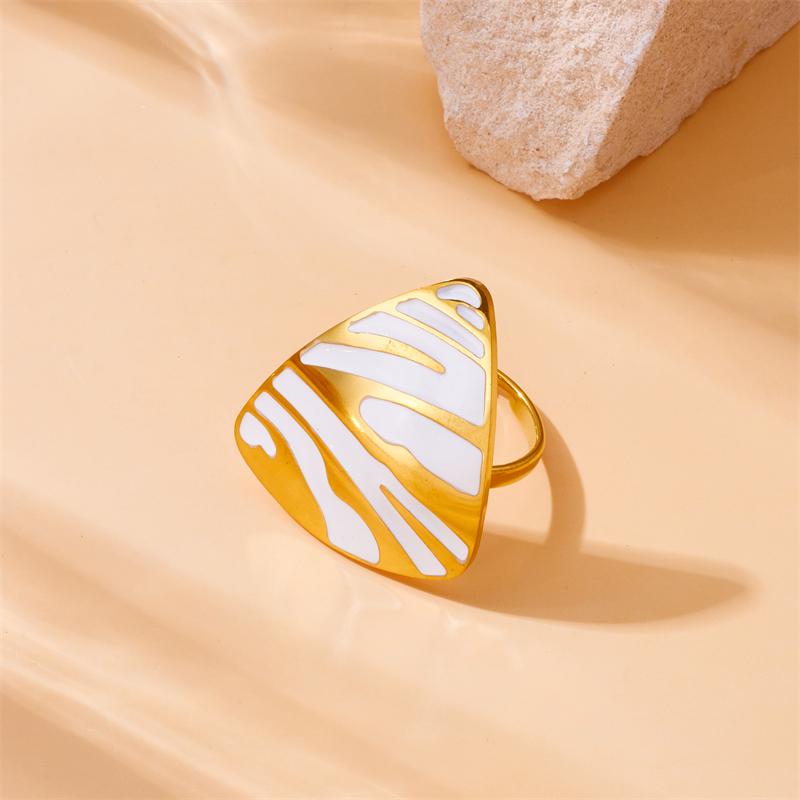 DIEYURO 316L Stainless Steel White Tiger Stripe Necklace Earrings Ring Suit For Women Girls New Party Gift Fashion Jewelry Set