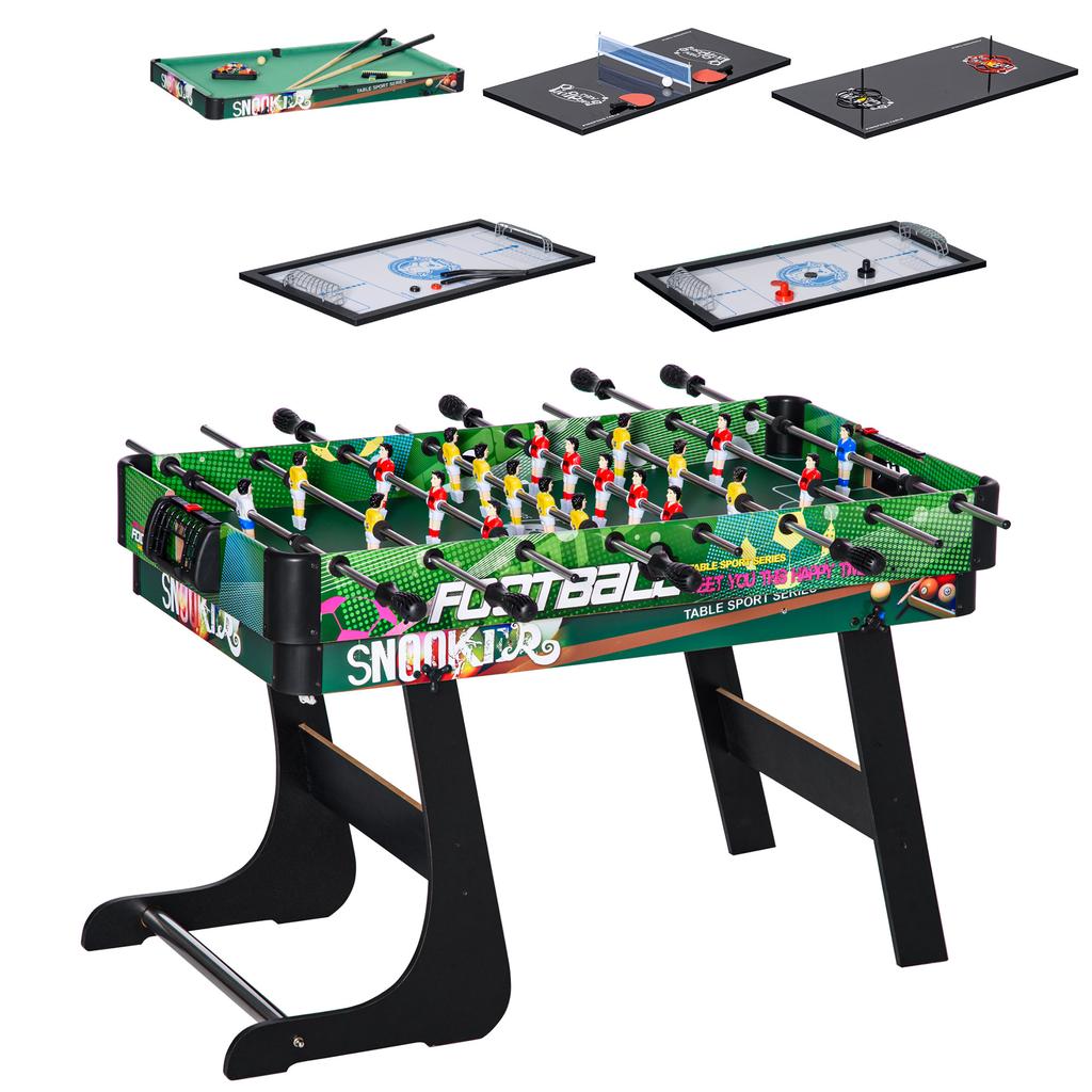 Multi-Game Table, 6-in-1, Foosball, Billiards, Ping-Pong, Hockey, 118 x 104 x 71 cm, Multicolor