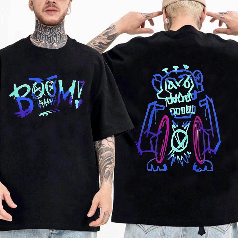 Cartoon Arcane T Shirt Men Jinx Fashion Streetwear Anime Graphic Tee Tops High Quality Cotton Short Sleeve T-shirt