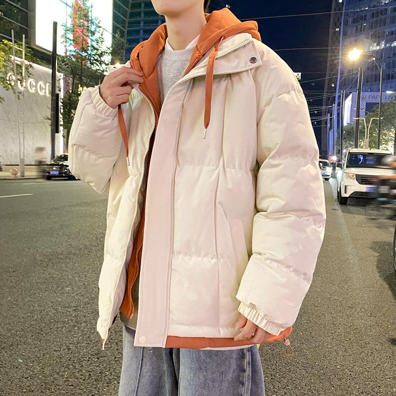 Men's Cotton-padded Coat, Men's Fake Two-piece Thickened Autumn and Winter New Warm Couple's Cotton-padded Jacket Trend