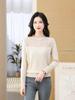 Lace Hollow Out Women's Merino Wool Base Layer - Age-Reducing Round Neck Sweater for Autumn/Winter