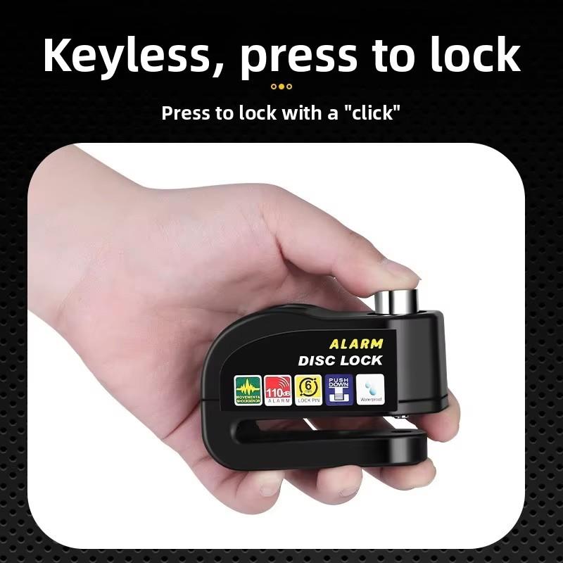 Bike Disc Lock Warning Motorcycle Alarm Lock 120DB Security Alloy Anti Theft Waterproof Brake Rotor Padlock Disc Brake Lock 4