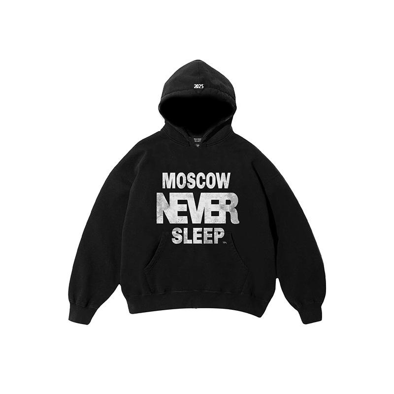 European and American Y2K Trendy Letter Printed Loose and Versatile Men's and Women's High Street Hooded Sweatshirt