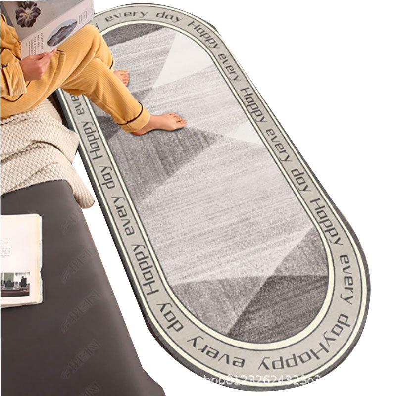 Modern Oval Gray Carpet - Nordic Style Living Room & Bedroom Mat