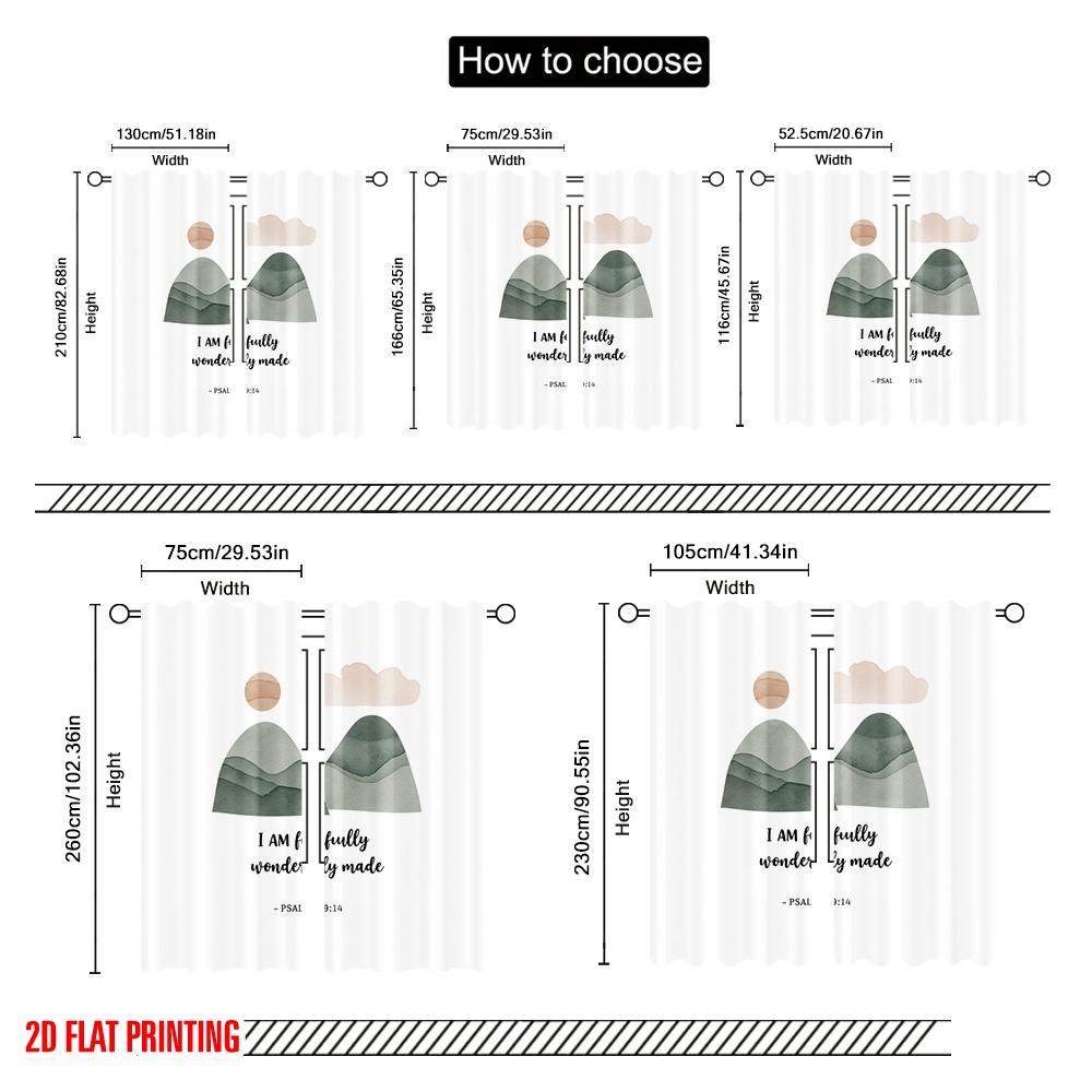 2pcs 2D flat printing Curtain Fearfully Wonderfully Made 100% Polyester Without Electricity Birthday Party for Photo Booths &