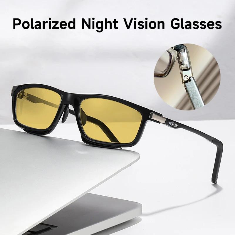 High Quality Polarized Night Vision Sunglasses Men Spring Temple Uv400 Driving Sun Glasses Frame Eyewear