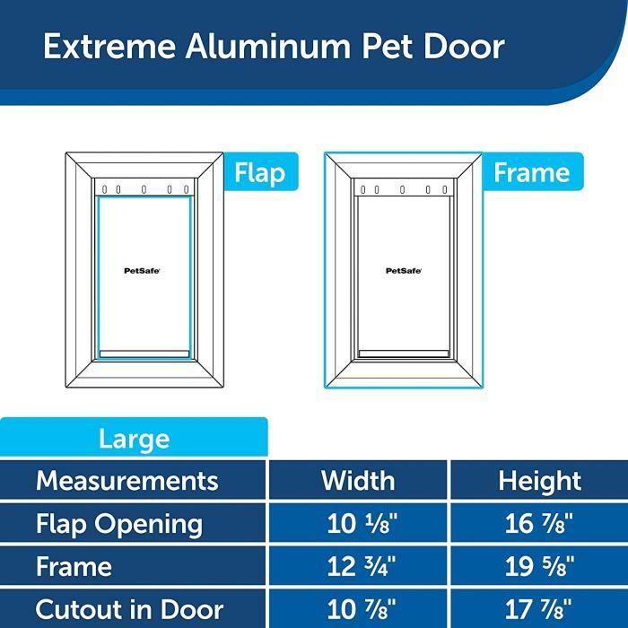 PetSafe® - porte en aluminium pour intempéries extrêmes ECOM Large
