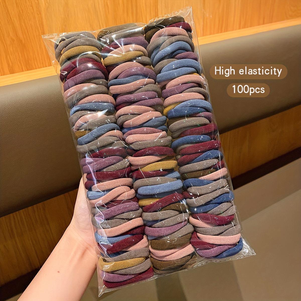 

TEMU Seamless Black Hair Tie - High Elasticity, Non-Damaging Rubber Band for Women Mixed Color 20 pcs