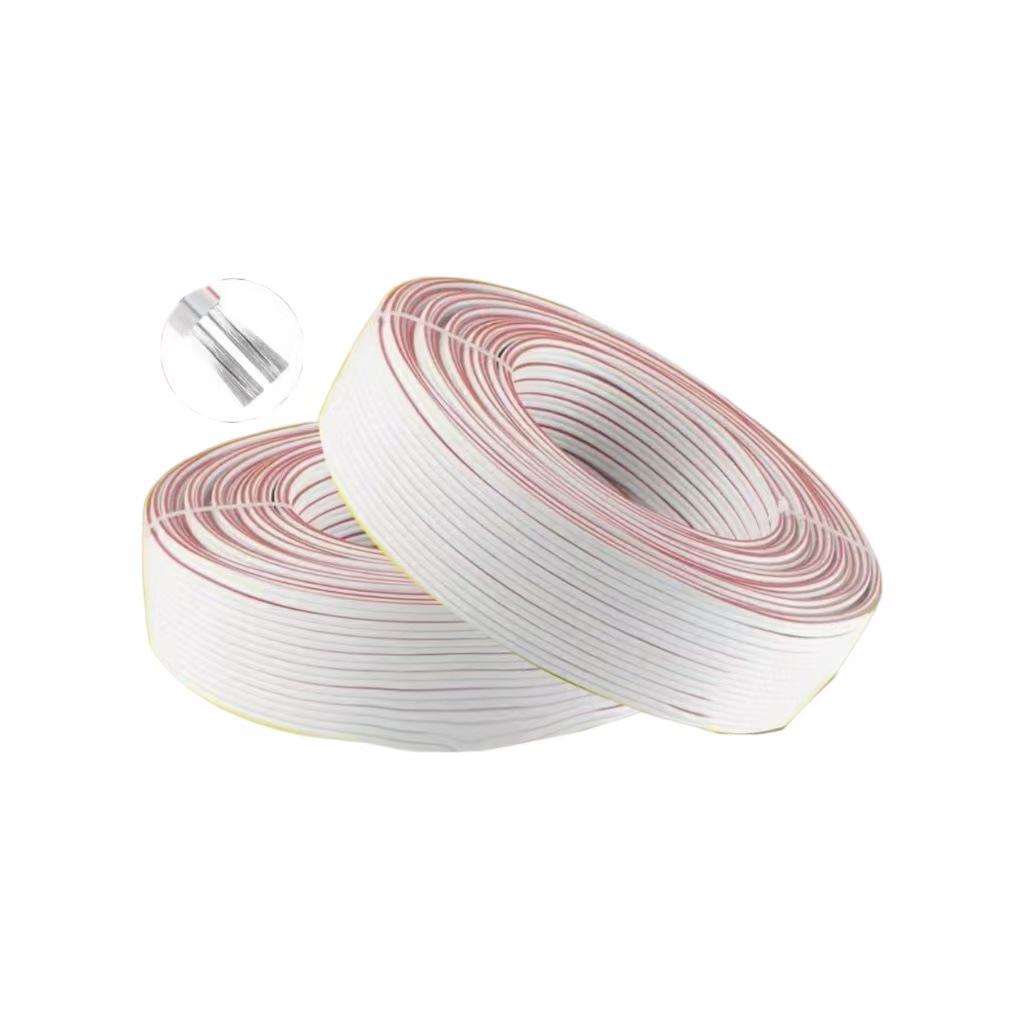 Oxygen-Free Copper Tin-Plated RVB Red/White 2-Core Wire for Luminous Lamp/Broadcast Power - Available in 0.5/0.75/1.0 Square Sizes.