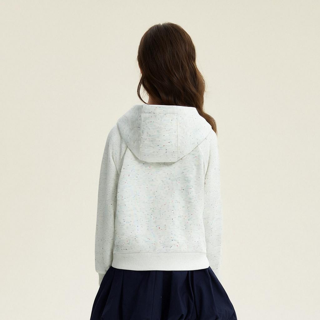 Girls' Colorful Zipper Hooded Coat