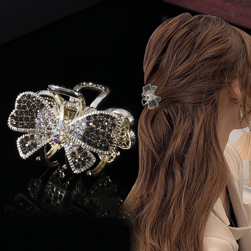 Elegant Rhinestone Butterfly Hair Claw: Medium-Sized High-End Accessory for Hairpin Bangs and Back-of-Head Styles