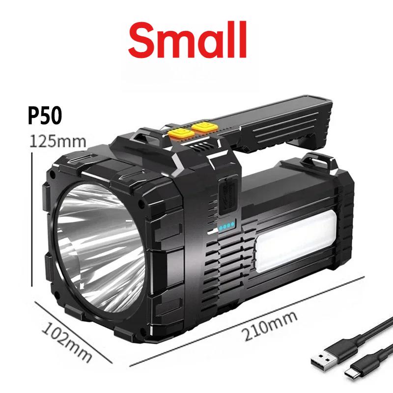 Солнечный светодиодный прожектор USB-перезаряжаемый кемпинговый фонарь Мощный светодиодный фонарик Водонепроницаемый Power Bank Прожектор Рабочий прожектор Small-4 Modes