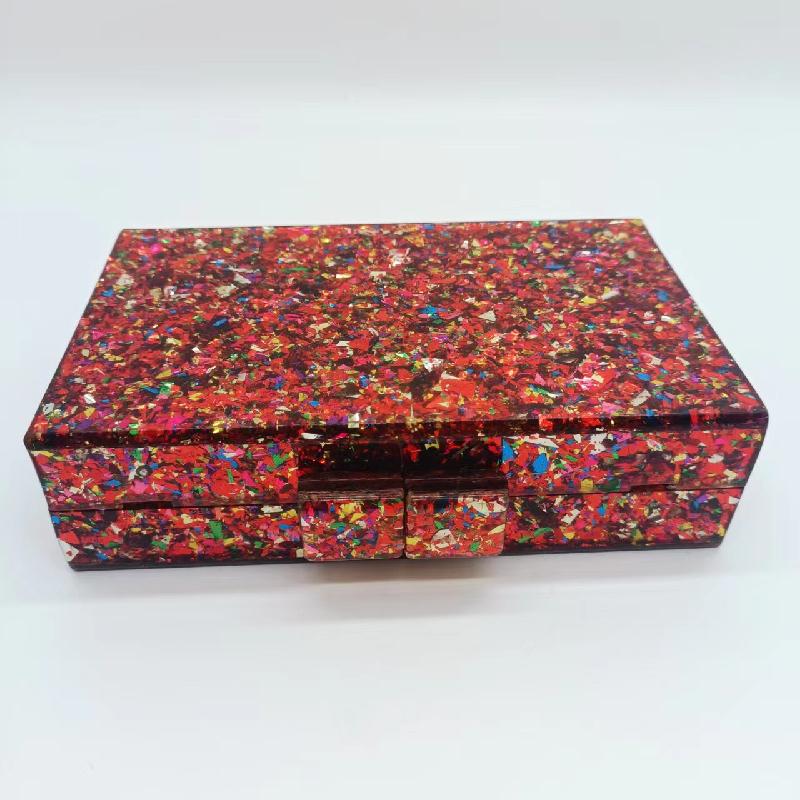 Clutch Evening Party Shoulder Fashion Handbag Crossbody Bag Acrylic Colorful Sequins Women Master Quality Luxury Bags Designers